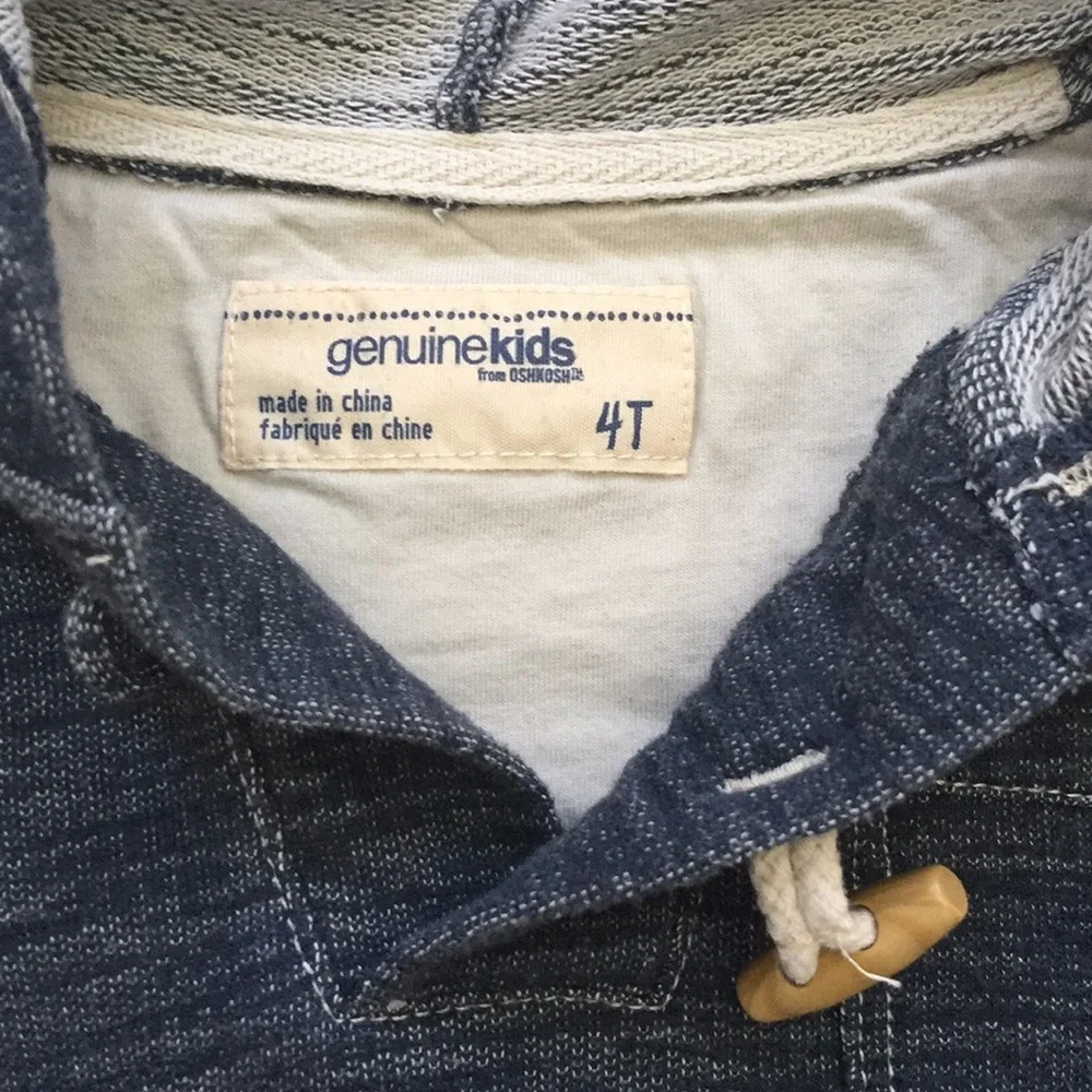 OshKosh B'gosh Boys Denim Look Hoodie Marled Pocket Tee Shirt